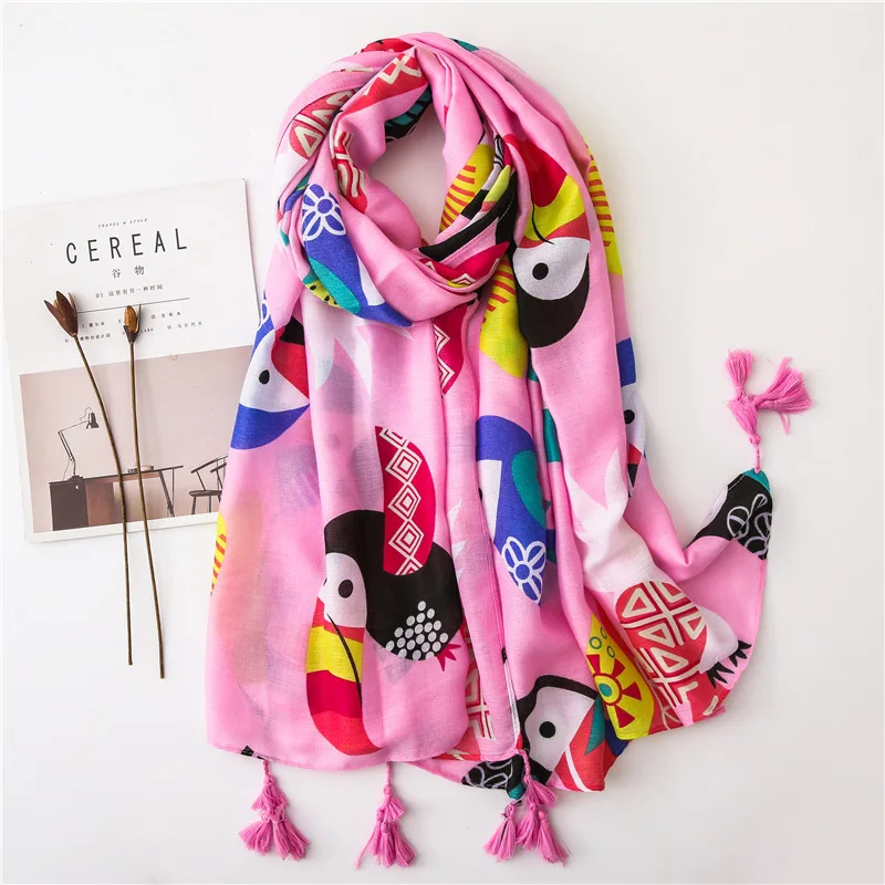 Creative cartoon cute pink bird print pattern cotton and linen scarf summer travel sun shawl beach towel
Creative cartoon cute pink bird print pattern cotton and linen scarf summer travel sun shawl beach towel
