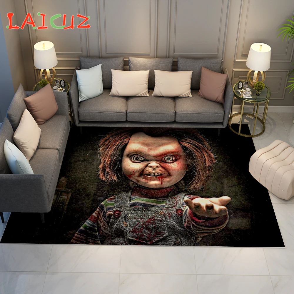 Horror Doll Chucky Carpet Movie Characters Large Anti-Slip Area Rugs and Carpets for Home Living Room Bedroom Halloween Mats
Horror Doll Chucky Carpet Movie Characters Large Anti-Slip Area Rugs and Carpets for Home Living Room Bedroom Halloween Mats