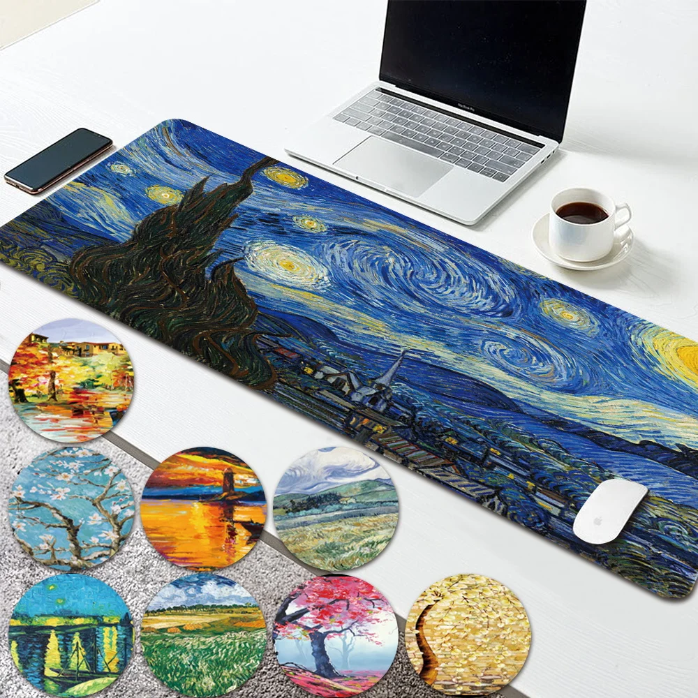 Pu Leather Large Gaming Mouse Pad Computer Mousepad Oil Painting Print Non-slip Waterproof Mouse Pads Desktop PC Keyboard Pad
Pu Leather Large Gaming Mouse Pad Computer Mousepad Oil Painting Print Non-slip Waterproof Mouse Pads Desktop PC Keyboard Pad