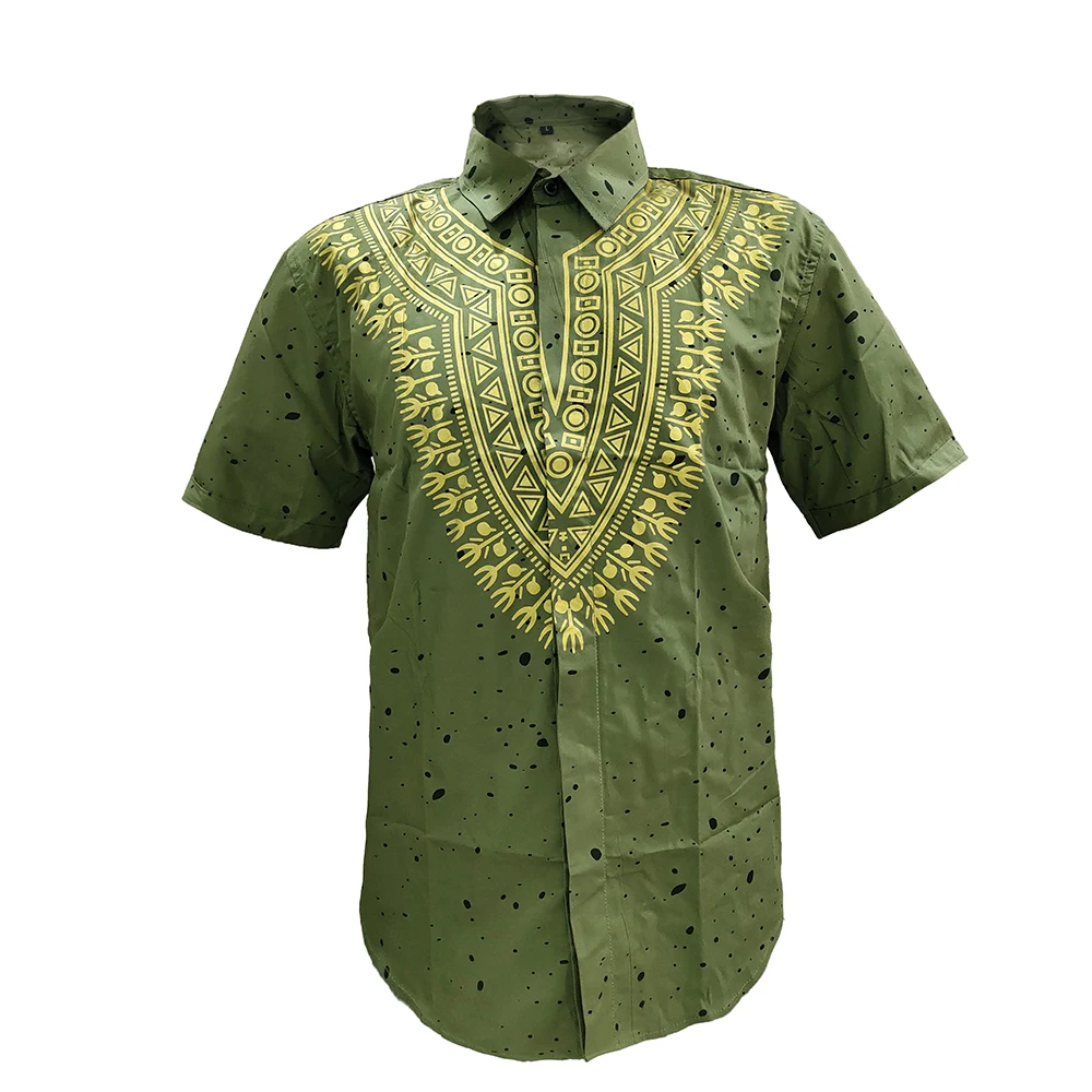 Cotton Bohemian Short Sleeve Men's T-shirt Button Stand Neck Green Print African Clothing
Cotton Bohemian Short Sleeve Men's T-shirt Button Stand Neck Green Print African Clothing