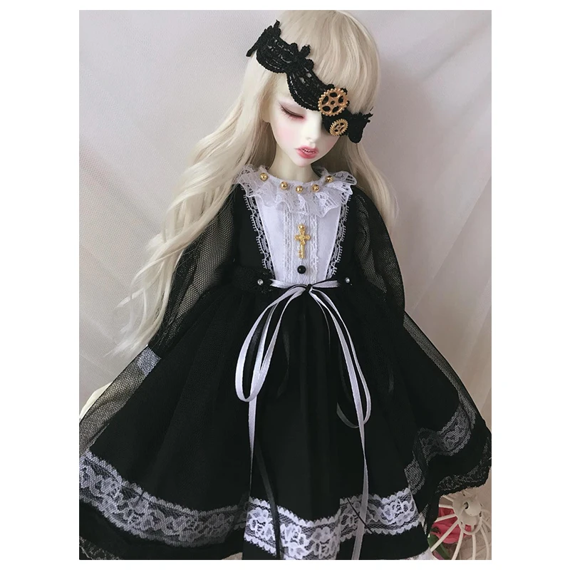 Doll clothes 1/6 doll dress black dress for 1/6 1/4 BJD SD doll accessories Blyth dress+hair decoration+veil lace skirt
Doll clothes 1/6 doll dress black dress for 1/6 1/4 BJD SD doll accessories Blyth dress+hair decoration+veil lace skirt