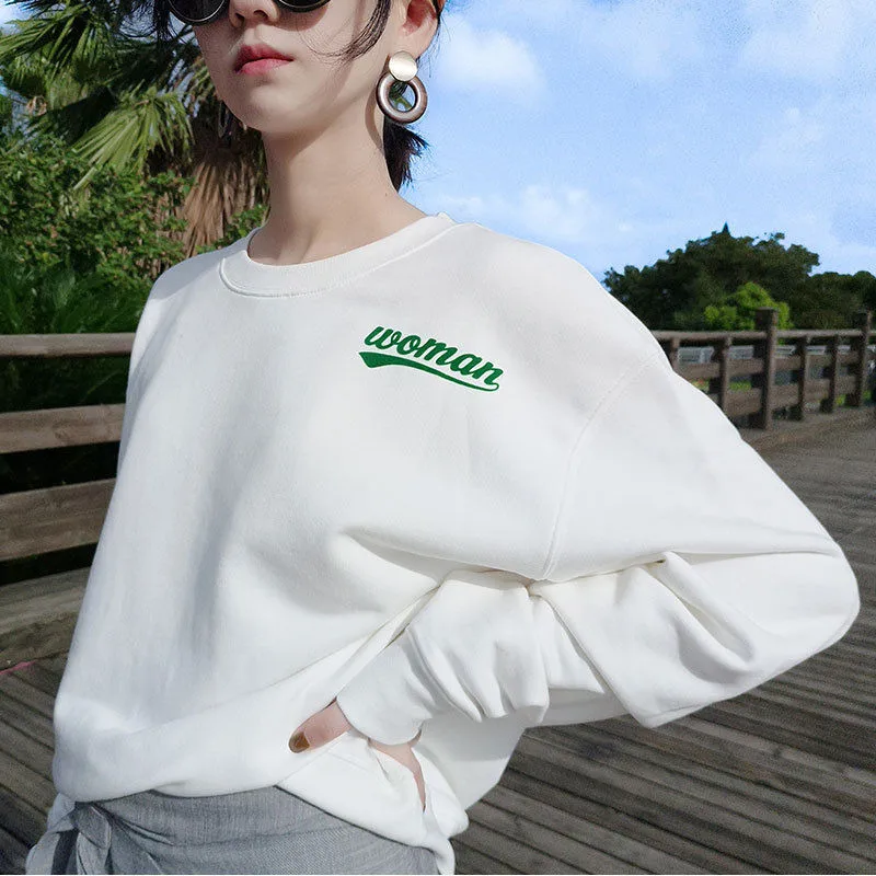 Women Sweatshirt Spring Autumn Winter O-Neck Long Sleeve Thicken Simple Casual Loose Sweatshirt White Black Yellow Pullover Tops
Women Sweatshirt Spring Autumn Winter O-Neck Long Sleeve Thicken Simple Casual Loose Sweatshirt White Black Yellow Pullover Tops