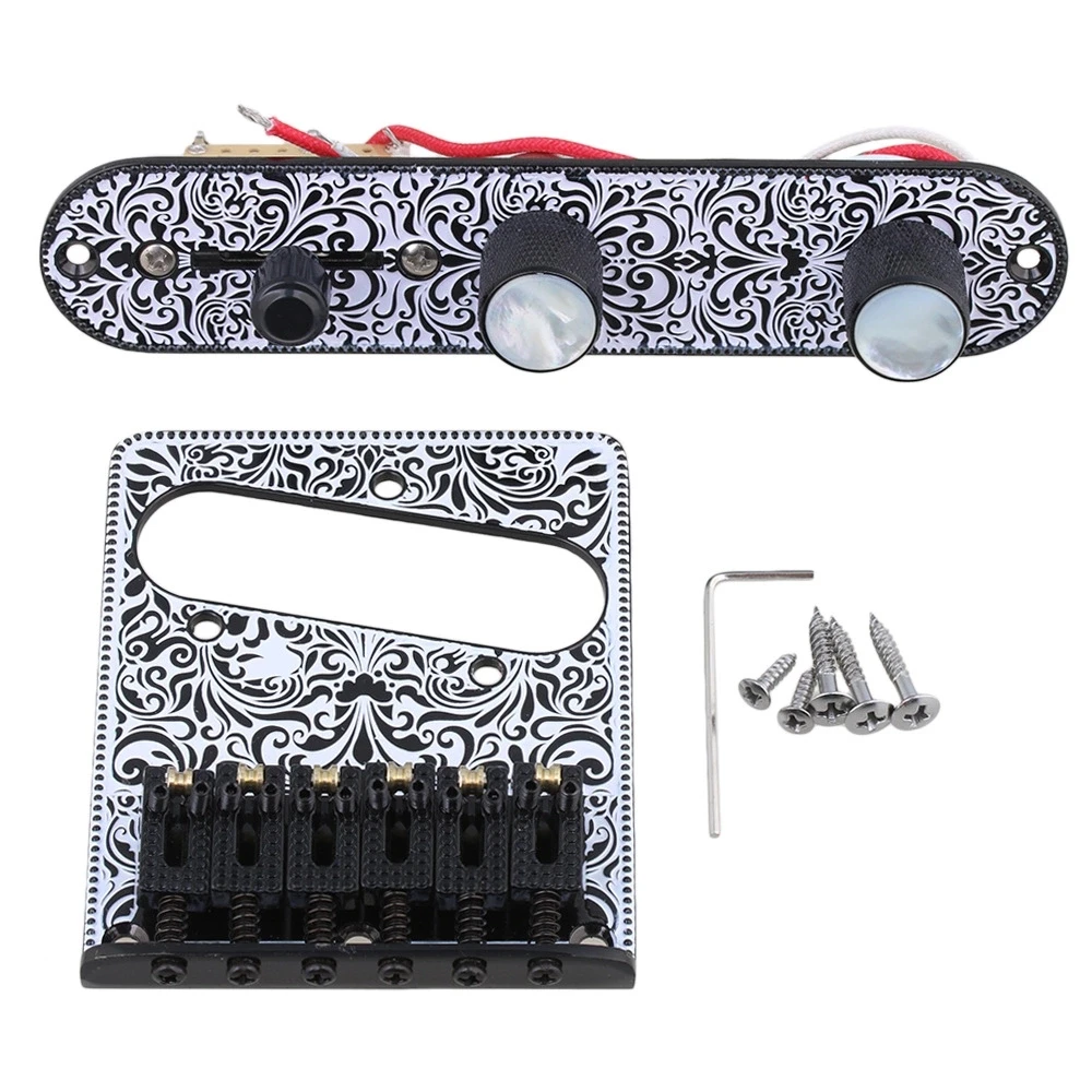 White Electric Guitar Control Plate 3 Way Switch Knobs Tremolo Bridge
White Electric Guitar Control Plate 3 Way Switch Knobs Tremolo Bridge