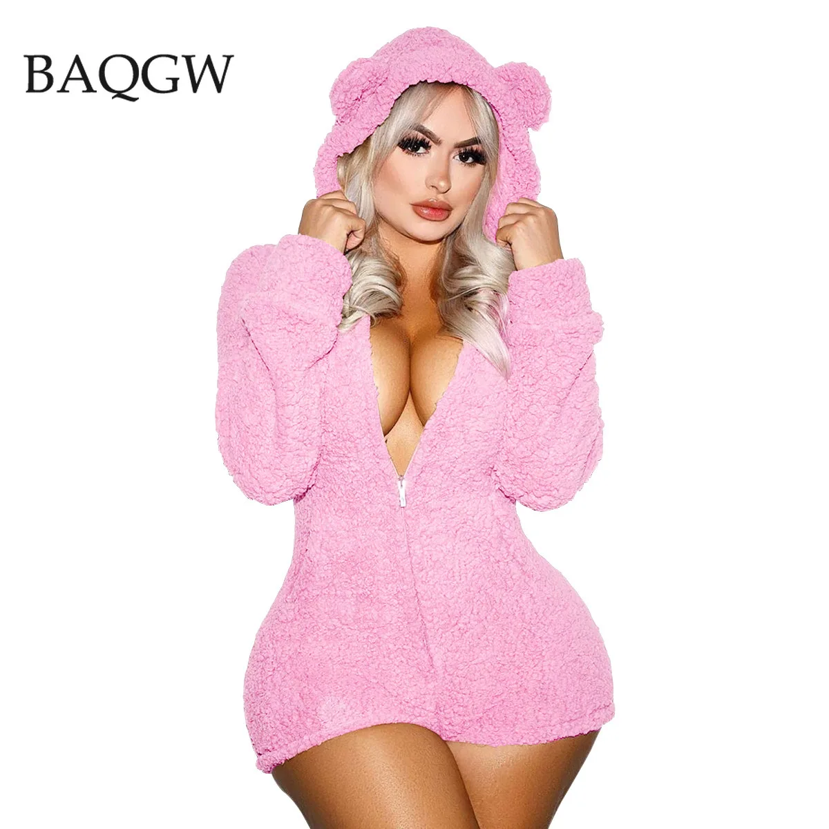 Women Sexy Plush Jumpsuits Long Sleeves Zip Pockets Autum Casual Furry Cute Hooded Playsuit One Piece Warm Romper Outdoor Wear
Women Sexy Plush Jumpsuits Long Sleeves Zip Pockets Autum Casual Furry Cute Hooded Playsuit One Piece Warm Romper Outdoor Wear