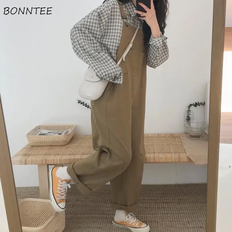 Jumpsuit Women Pure Color Preppy Japan Style Strap Loose Wide Leg Minimalist Leisure Spring Lovely Mujer Teens Popular Ins Soft
Jumpsuit Women Pure Color Preppy Japan Style Strap Loose Wide Leg Minimalist Leisure Spring Lovely Mujer Teens Popular Ins Soft