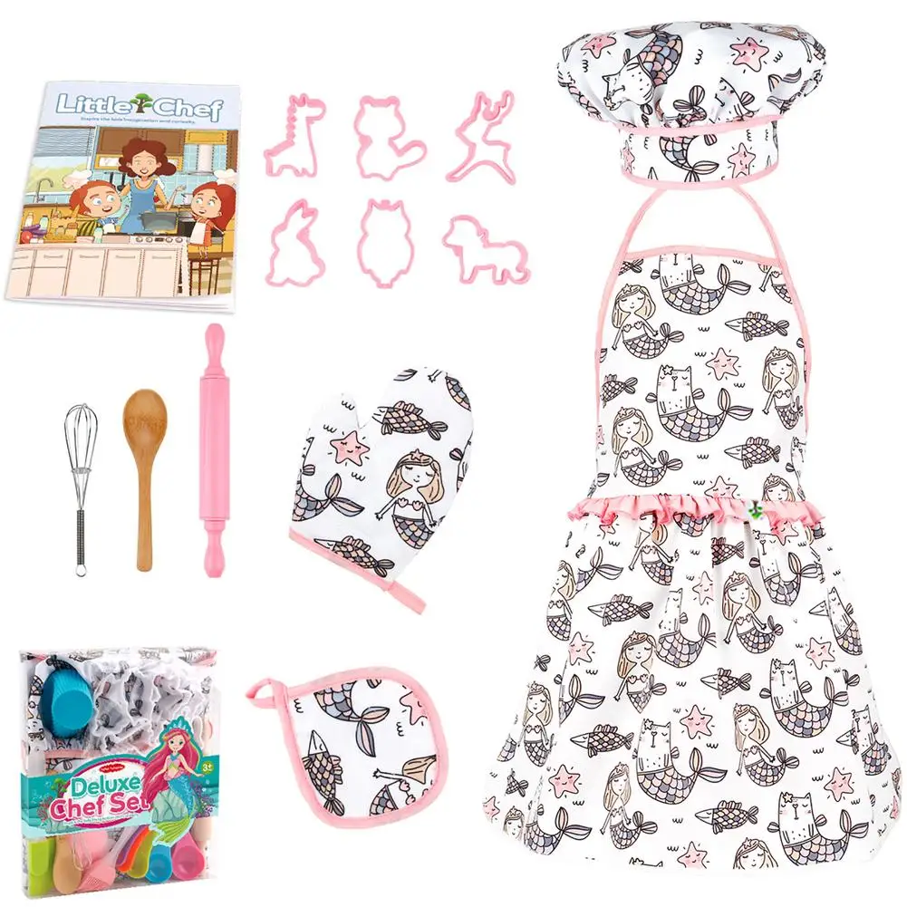 14Pcs Kids Cooking Baking Set DIY Pink Pretend Play Cakes Making Kits Including Chef Hat Apron For Children Kitchen Role Play
14Pcs Kids Cooking Baking Set DIY Pink Pretend Play Cakes Making Kits Including Chef Hat Apron For Children Kitchen Role Play