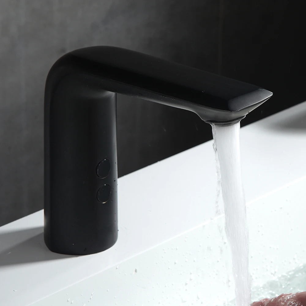 Black Negro automatic lavatory basin faucet taps body full brass copper mixer water cold & hot ac 220 voltage and battery power
Black Negro automatic lavatory basin faucet taps body full brass copper mixer water cold & hot ac 220 voltage and battery power