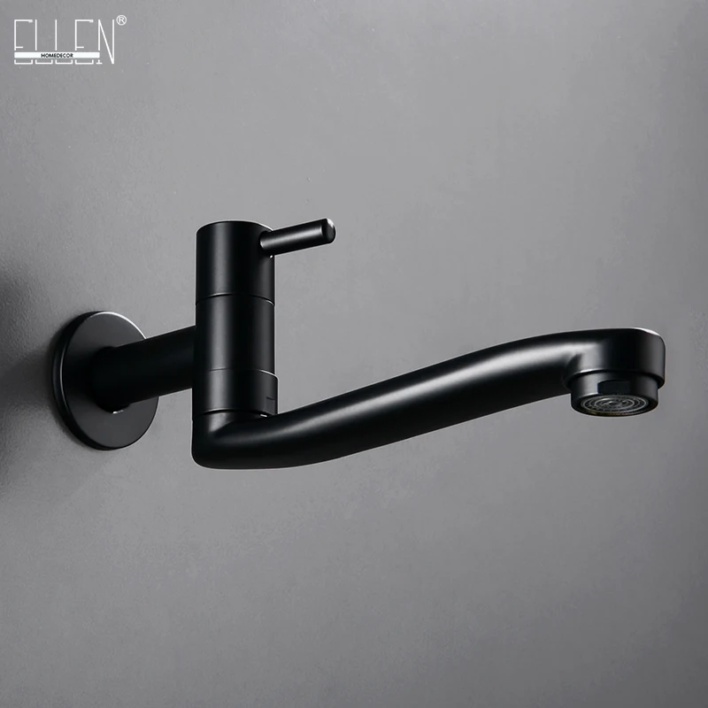 ELLEN Single Cold Water Wall Sink Faucet Black Kitchen Faucet Garden Mop Faucets Wall Mounted Bath Tap ELM292
ELLEN Single Cold Water Wall Sink Faucet Black Kitchen Faucet Garden Mop Faucets Wall Mounted Bath Tap ELM292