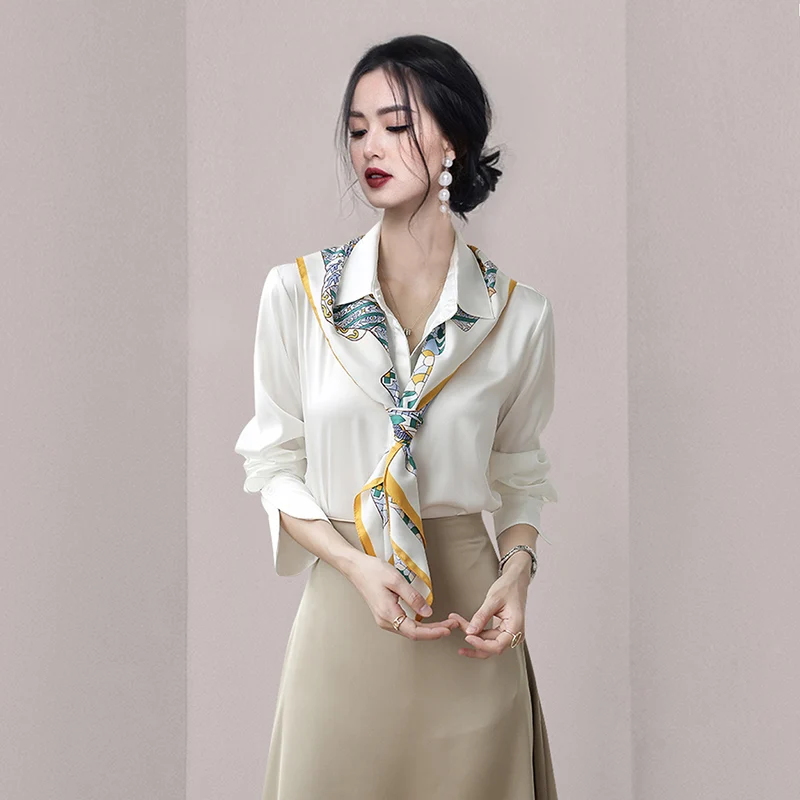 High Quality Spring Autumn Sweet And Chic Blouse White Tie Shirt Women Long-Sleeved Design Sense New 2022
High Quality Spring Autumn Sweet And Chic Blouse White Tie Shirt Women Long-Sleeved Design Sense New 2022