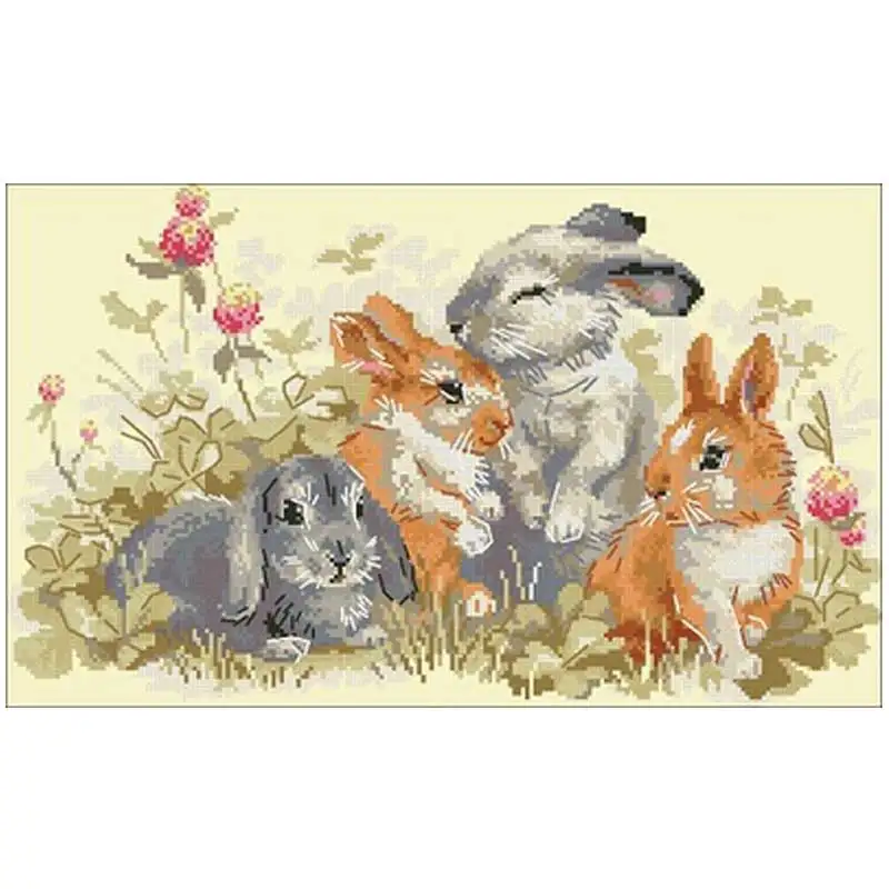 Four Little Rabbits Animals Patterns Counted Cross Stitch 11CT 14CT DIY Chinese Cross Stitch Kits Embroidery Needlework Sets
Four Little Rabbits Animals Patterns Counted Cross Stitch 11CT 14CT DIY Chinese Cross Stitch Kits Embroidery Needlework Sets