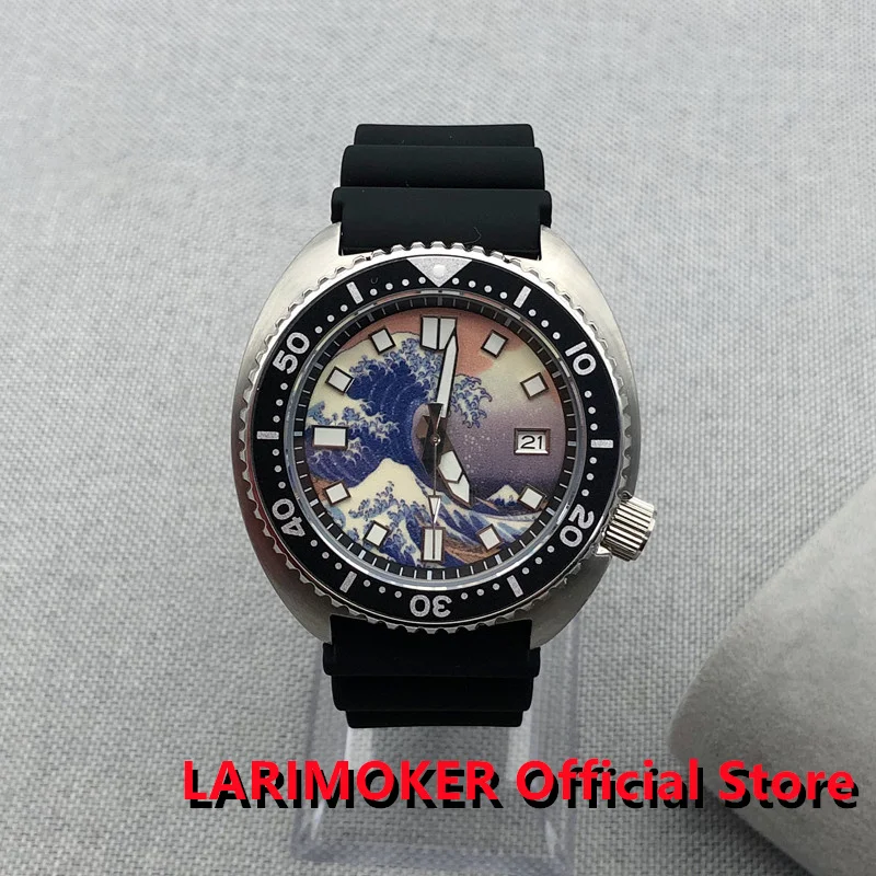 LARIMOKER Diver Luxury Watch Kanagawa Luminous Dial Face NH35A Movement Waterproof Automatic Men Wristwatch Date Rubber Band
LARIMOKER Diver Luxury Watch Kanagawa Luminous Dial Face NH35A Movement Waterproof Automatic Men Wristwatch Date Rubber Band