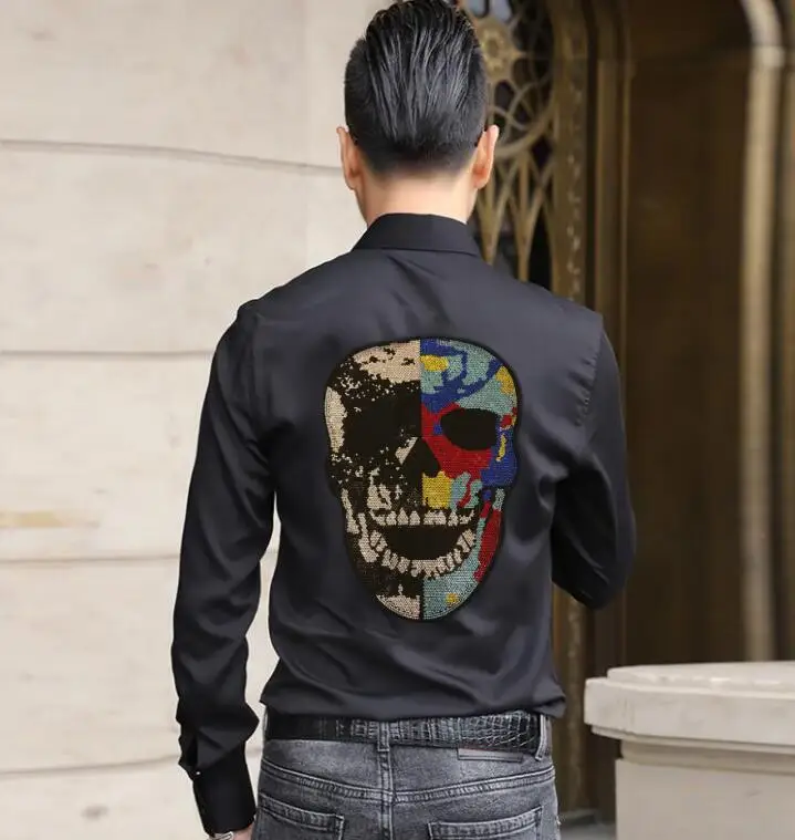 Rhinestones new high-quality men's casual fashion big size 4XL Diamond stone shirt long sleeve
Rhinestones new high-quality men's casual fashion big size 4XL Diamond stone shirt long sleeve