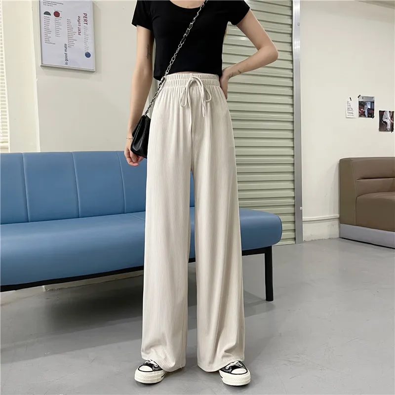 Women Summer White Wide Leg Pants High Waist Thin Loose Straight Leg Pants Spring Vintage Casual Elastic Waist Long Pants Female
Women Summer White Wide Leg Pants High Waist Thin Loose Straight Leg Pants Spring Vintage Casual Elastic Waist Long Pants Female