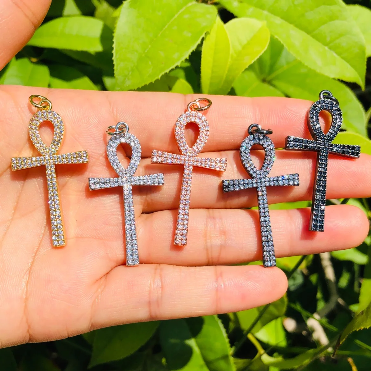 5pcs ANKH Cross Charm Pendant Women Bracelet Necklace Making Zirconia Pave Bling Religious Handcraft Jewelry Accessory Wholesale
5pcs ANKH Cross Charm Pendant Women Bracelet Necklace Making Zirconia Pave Bling Religious Handcraft Jewelry Accessory Wholesale