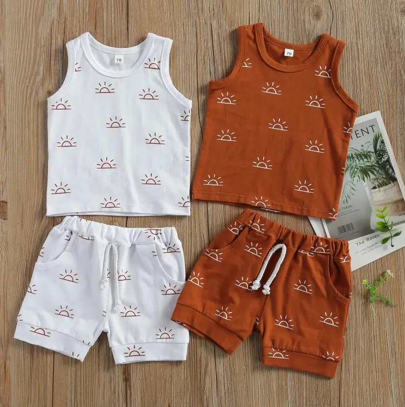 Newborn Baby Boys Clothes Outfit Set Casual Sleeveless Sun Print Vest Tank Tops Shorts Set Boys Clothing Set
Newborn Baby Boys Clothes Outfit Set Casual Sleeveless Sun Print Vest Tank Tops Shorts Set Boys Clothing Set