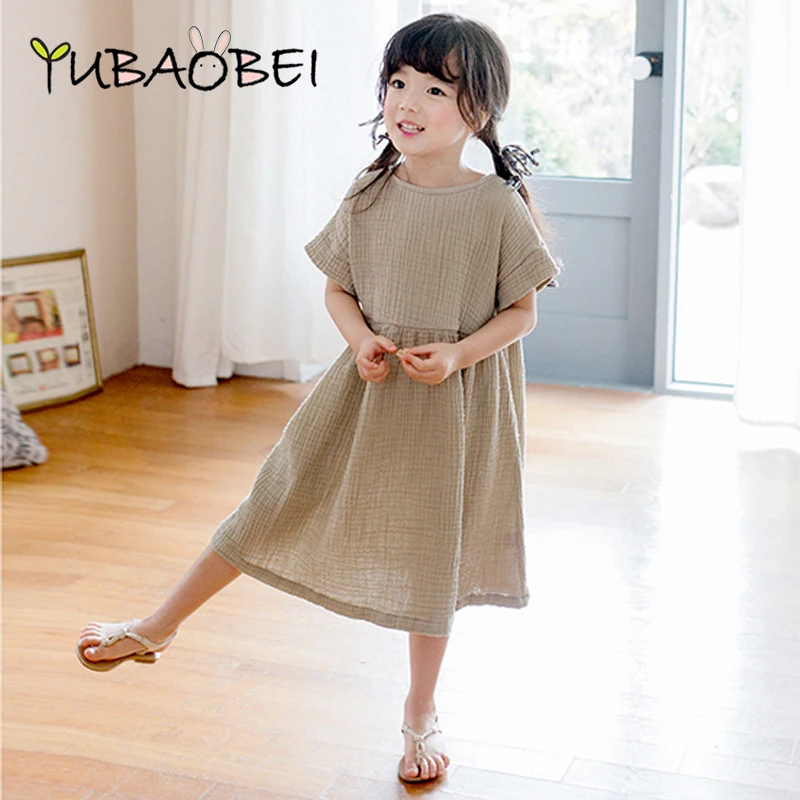 2020 Summer Big Girl Dress Loose Ruffles Cotton Linen Short Sleeve Teens Dresses Casual Kids Outfits Princess Children Clothing
2020 Summer Big Girl Dress Loose Ruffles Cotton Linen Short Sleeve Teens Dresses Casual Kids Outfits Princess Children Clothing