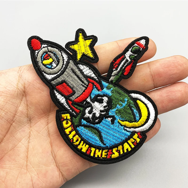 Rocket leaving the earth Embroidered patch Iron On Clothes For Clothing Stickers Cartoon Badges Applique DIY Sewing Decorative
Rocket leaving the earth Embroidered patch Iron On Clothes For Clothing Stickers Cartoon Badges Applique DIY Sewing Decorative