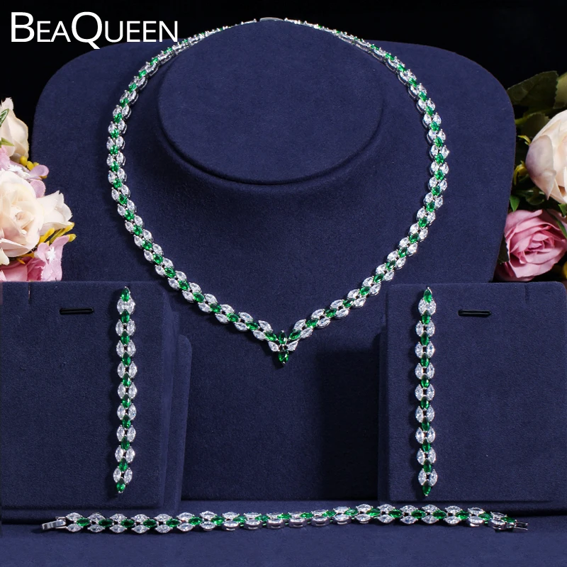 Цепочка с подвеской и браслет BeaQueen, ожерелье и браслет с длинными зелеными листьями фианита, 3 шт., JS140
Цепочка с подвеской и браслет BeaQueen, ожерелье и браслет с длинными зелеными листьями фианита, 3 шт., JS140
