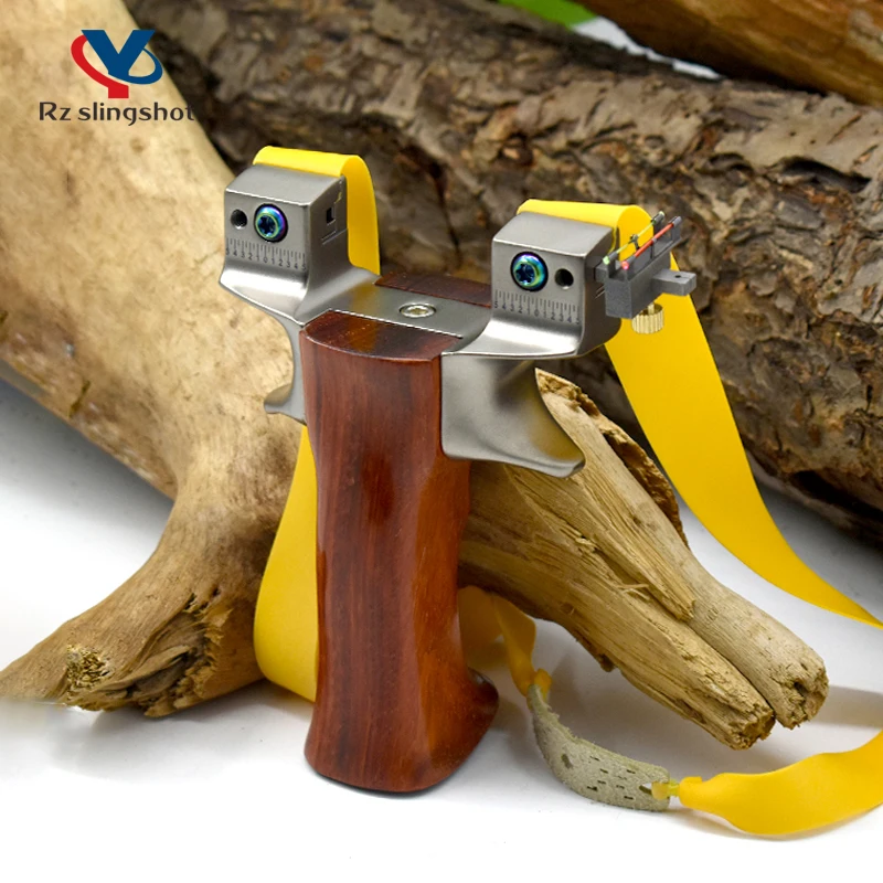 Titanium Alloy Slingshot High Quality Competitive Sights Wooden Handle Bow Catapult with Flat Rubber Band Outdoor Hunting Game
Titanium Alloy Slingshot High Quality Competitive Sights Wooden Handle Bow Catapult with Flat Rubber Band Outdoor Hunting Game