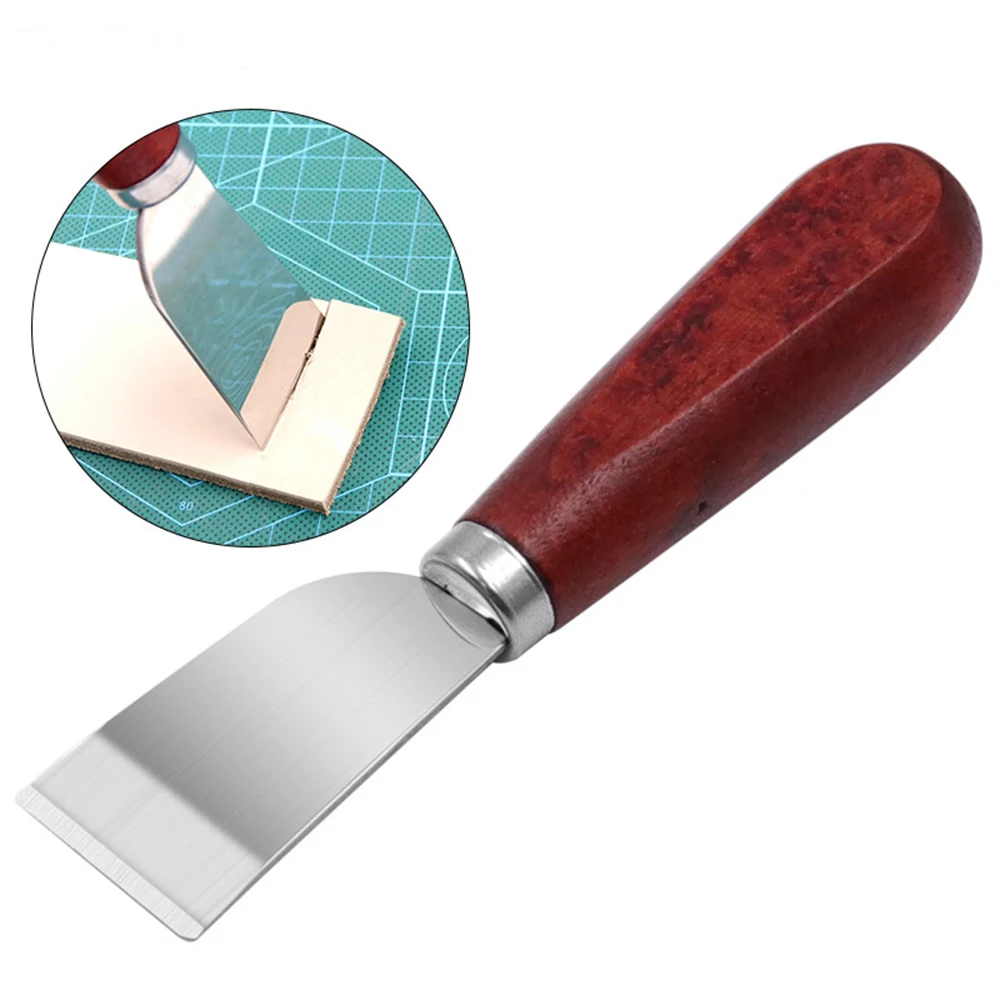 Leathercraft Knife Leather Working Knife Wooden Handle Easy Trimming Edge Skiving Leather Craft Tool for Leather Paper Cutting
Leathercraft Knife Leather Working Knife Wooden Handle Easy Trimming Edge Skiving Leather Craft Tool for Leather Paper Cutting