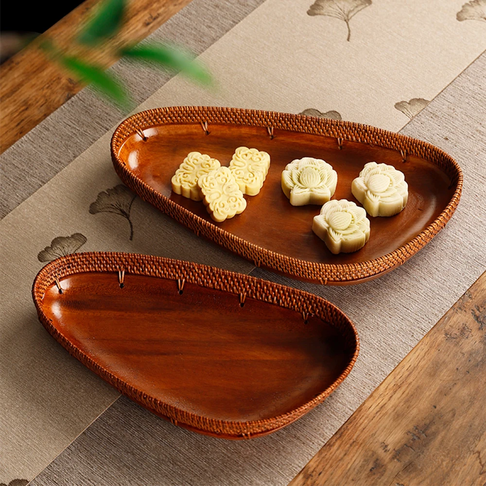 Handmade Natural Rattan Black Walnut Tray For Tea Cake Dessert Snacks Fruit Durable Solid Wood Food Plate For Home Hotel Office
Handmade Natural Rattan Black Walnut Tray For Tea Cake Dessert Snacks Fruit Durable Solid Wood Food Plate For Home Hotel Office