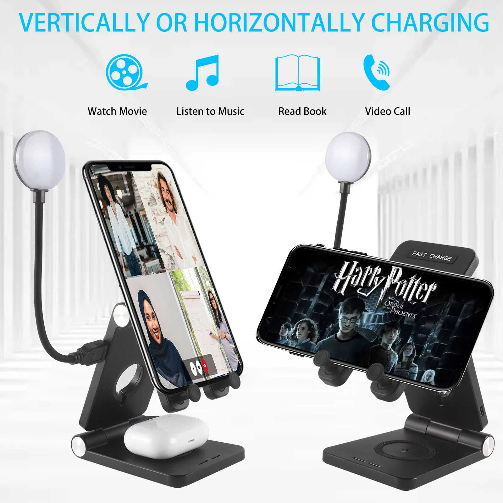 4 In 1 Foldable Wireless Charger Stand With LED Night Light Fast Charging Station For iPhone iWatch Earbuds Home Office Desktop
4 In 1 Foldable Wireless Charger Stand With LED Night Light Fast Charging Station For iPhone iWatch Earbuds Home Office Desktop