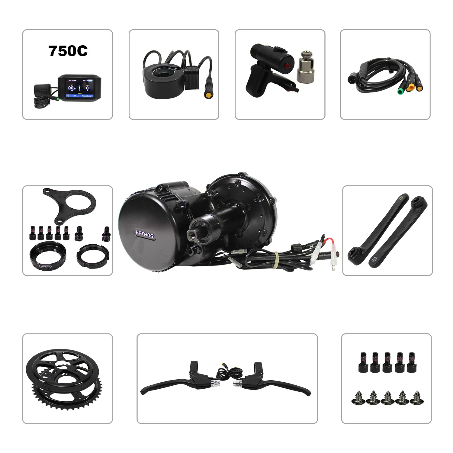 RisunMotor/BAFANG 48V 750W 8Fun Brushless Geared Mid-Drive Motor Conversion Kits with integrated Controller and LCD Display
RisunMotor/BAFANG 48V 750W 8Fun Brushless Geared Mid-Drive Motor Conversion Kits with integrated Controller and LCD Display