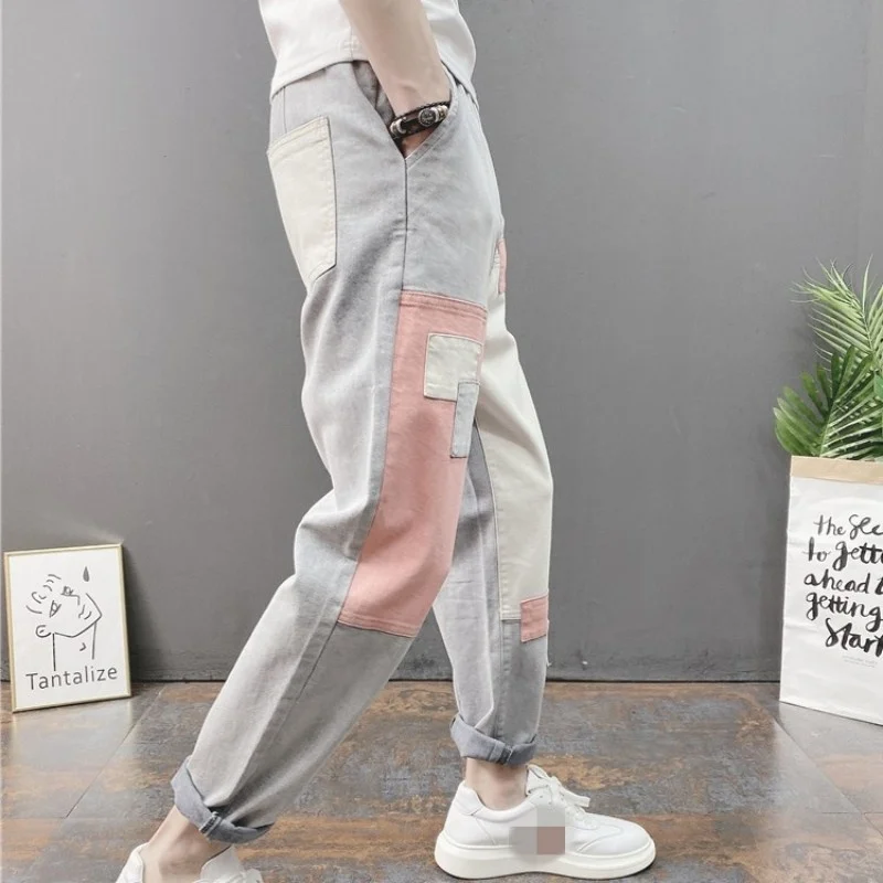 Men Summer Casual Ankle-Length Pencil Pants Street Patchwork Elastic Waist Harem Pants Pocket Slim Fit College Beggar Pants
Men Summer Casual Ankle-Length Pencil Pants Street Patchwork Elastic Waist Harem Pants Pocket Slim Fit College Beggar Pants