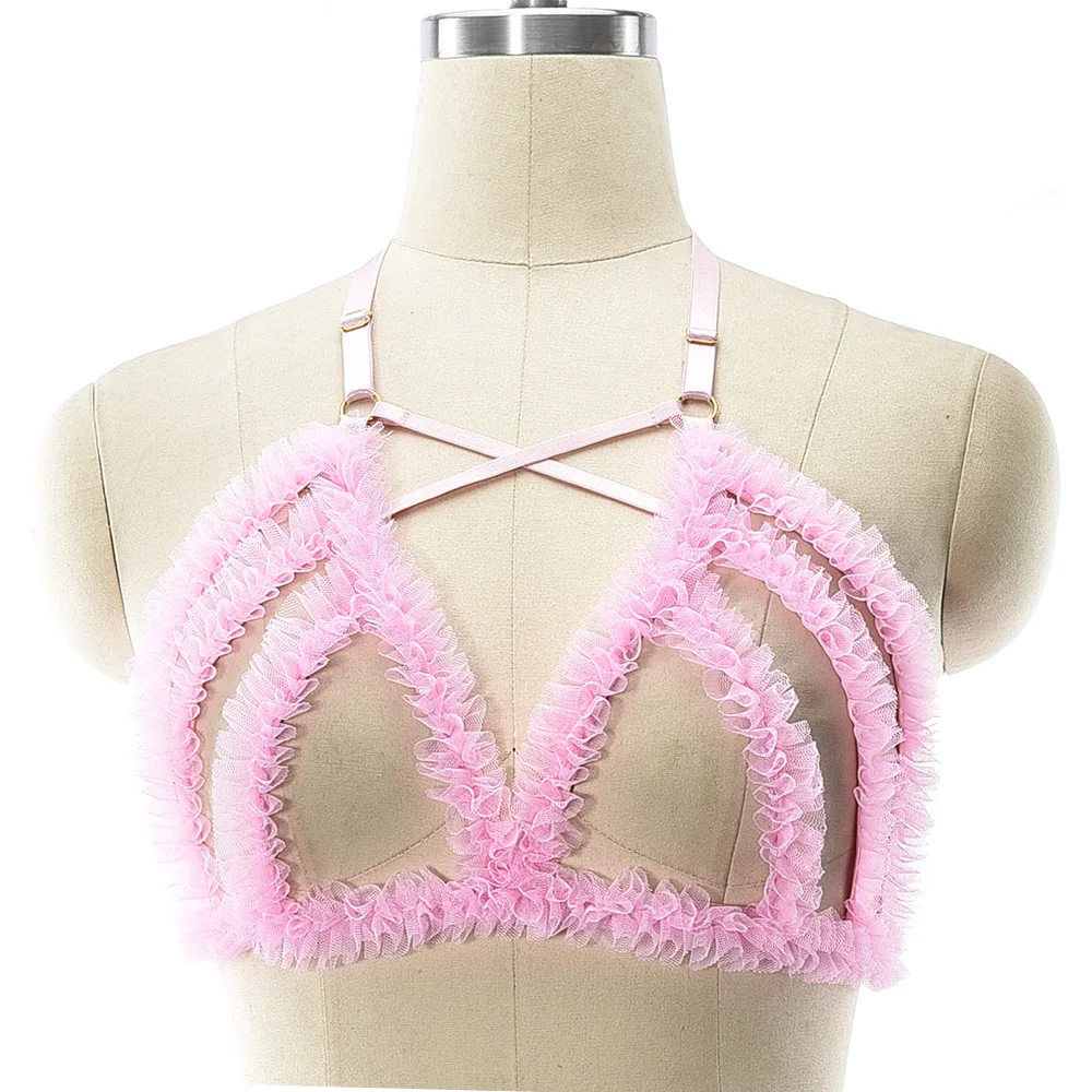 JLX.HARNESS Hollow Cross Harness Bra Pastel Gothic Women Bondage Harness Body Cage Adjustable Pink Lace Suspenders Belt
JLX.HARNESS Hollow Cross Harness Bra Pastel Gothic Women Bondage Harness Body Cage Adjustable Pink Lace Suspenders Belt