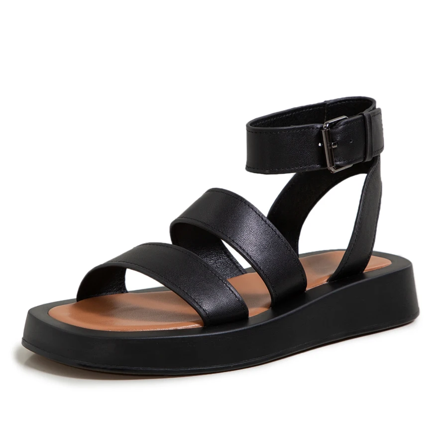 2021 Summer Women Genuine leather Sandals Flat platform Shoes Ankle Strap Casual Fashion Comfortable Gladiator Black White Shoes
2021 Summer Women Genuine leather Sandals Flat platform Shoes Ankle Strap Casual Fashion Comfortable Gladiator Black White Shoes