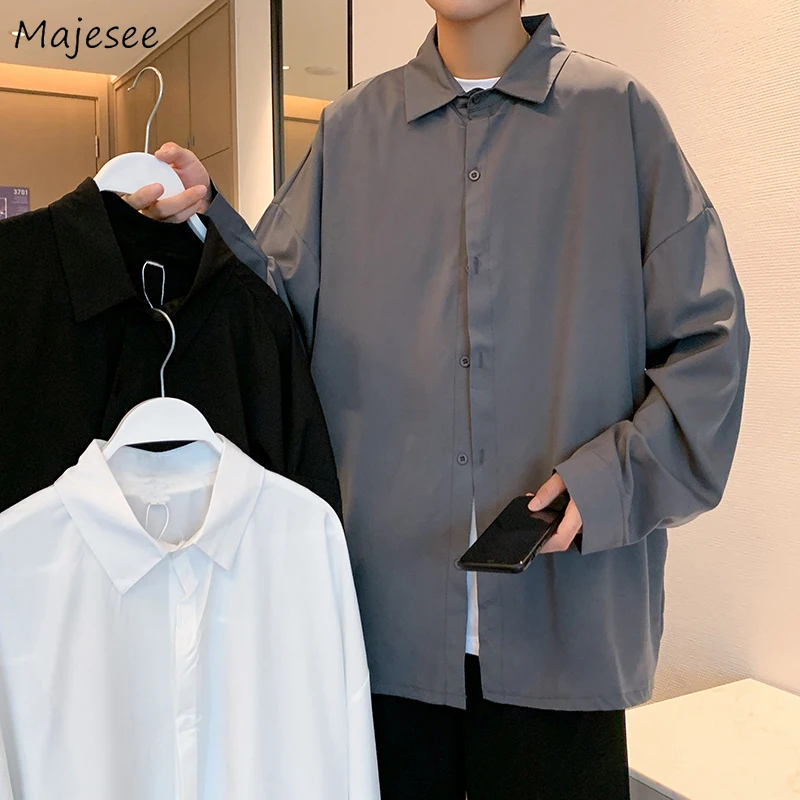 Solid Shirts Men Simple Basic All-match Loose Leisure Unisex Couple Fashion Autumn Outwear Daily Classic Students Males Popular
Solid Shirts Men Simple Basic All-match Loose Leisure Unisex Couple Fashion Autumn Outwear Daily Classic Students Males Popular