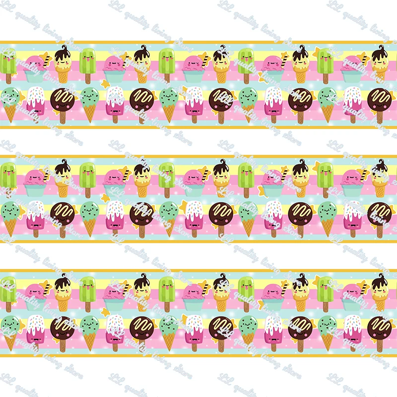 New design ice cream printed grosgrain ribbon/16mm printed elastic foe ribbons DIY hair bows Sewing webbing 50 yards
New design ice cream printed grosgrain ribbon/16mm printed elastic foe ribbons DIY hair bows Sewing webbing 50 yards