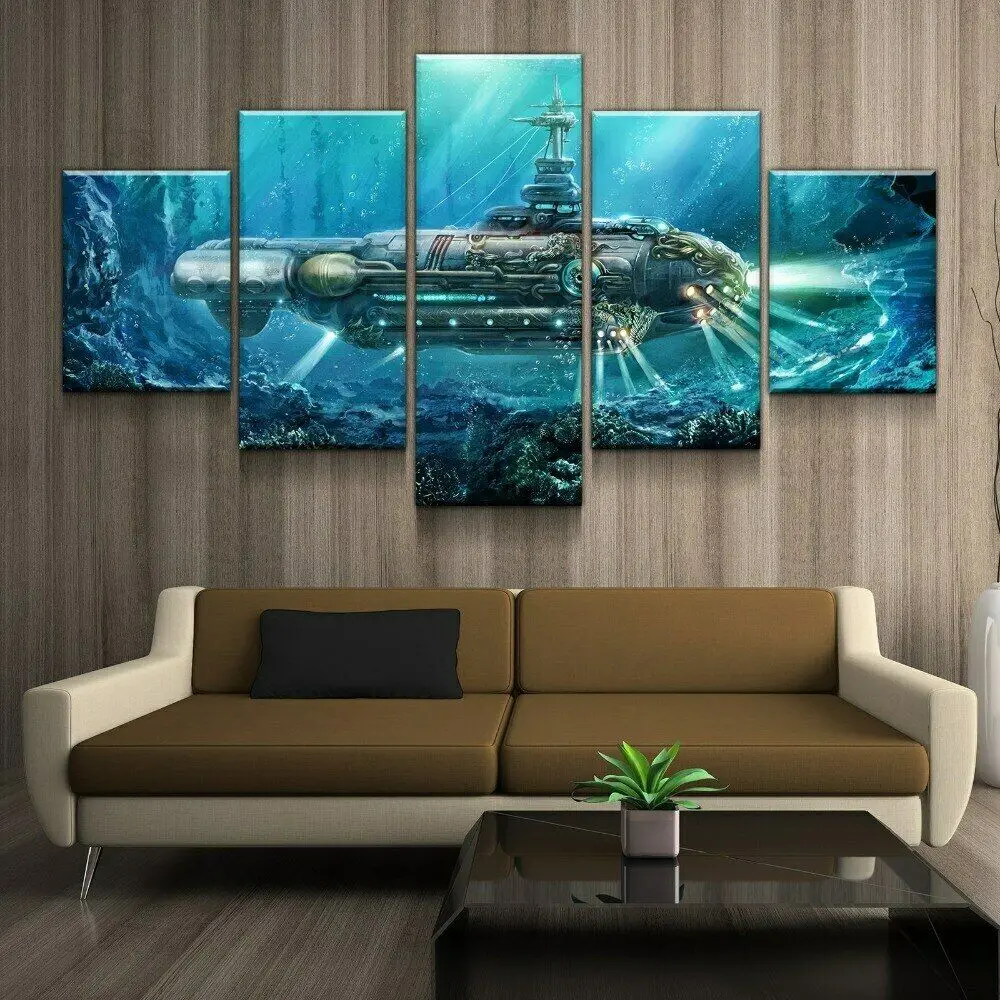 No Framed Submarine Light Steampunk Submarine 5 Panel Canvas Picture Print Wall Art Canvas Painting Wall Decor for Living Room
No Framed Submarine Light Steampunk Submarine 5 Panel Canvas Picture Print Wall Art Canvas Painting Wall Decor for Living Room