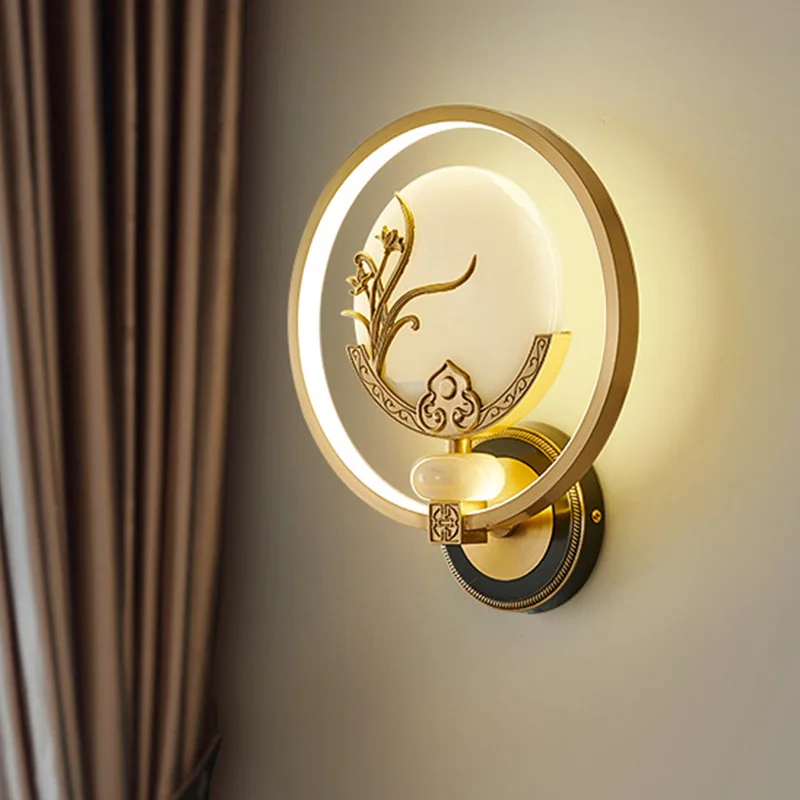 Chinese Style Wall Lamp Living Room Background Lamp Jade Copper WallLamp Staircase Corridor Bedroom Bedside Lamp Indoor Lightin
Chinese Style Wall Lamp Living Room Background Lamp Jade Copper WallLamp Staircase Corridor Bedroom Bedside Lamp Indoor Lightin