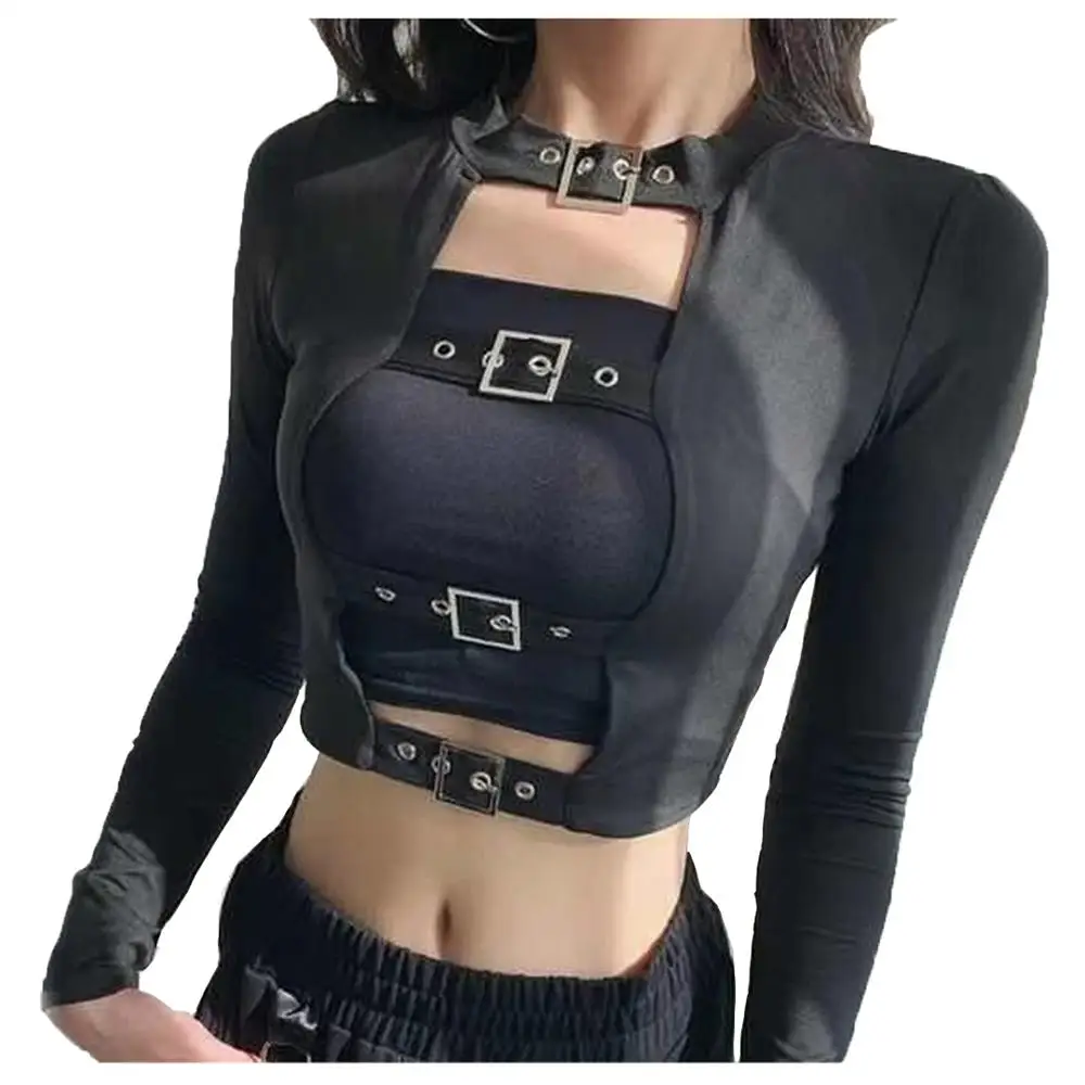 Women Tops Tee Shirts Chest Hollow Out Buckle T-Shirt Fashion Long Sleeve Slim Tight Crop Tops
Women Tops Tee Shirts Chest Hollow Out Buckle T-Shirt Fashion Long Sleeve Slim Tight Crop Tops