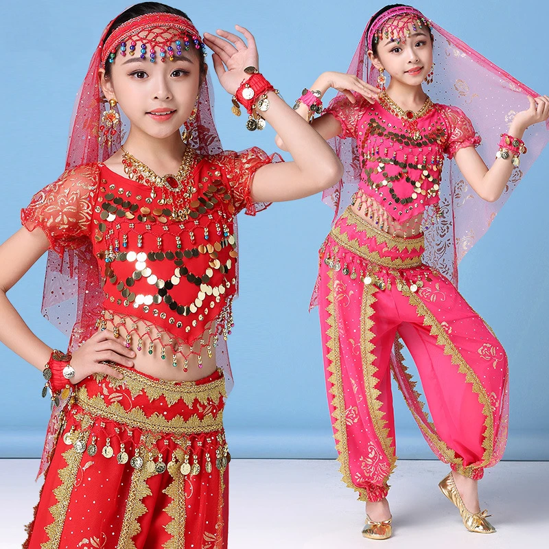 New Oriental Dance Clothes Kids Belly Dance Costumes Set Girls Bollywood Indian Belly Dancing Clothing Multi-Color 4Pcs/Set
New Oriental Dance Clothes Kids Belly Dance Costumes Set Girls Bollywood Indian Belly Dancing Clothing Multi-Color 4Pcs/Set