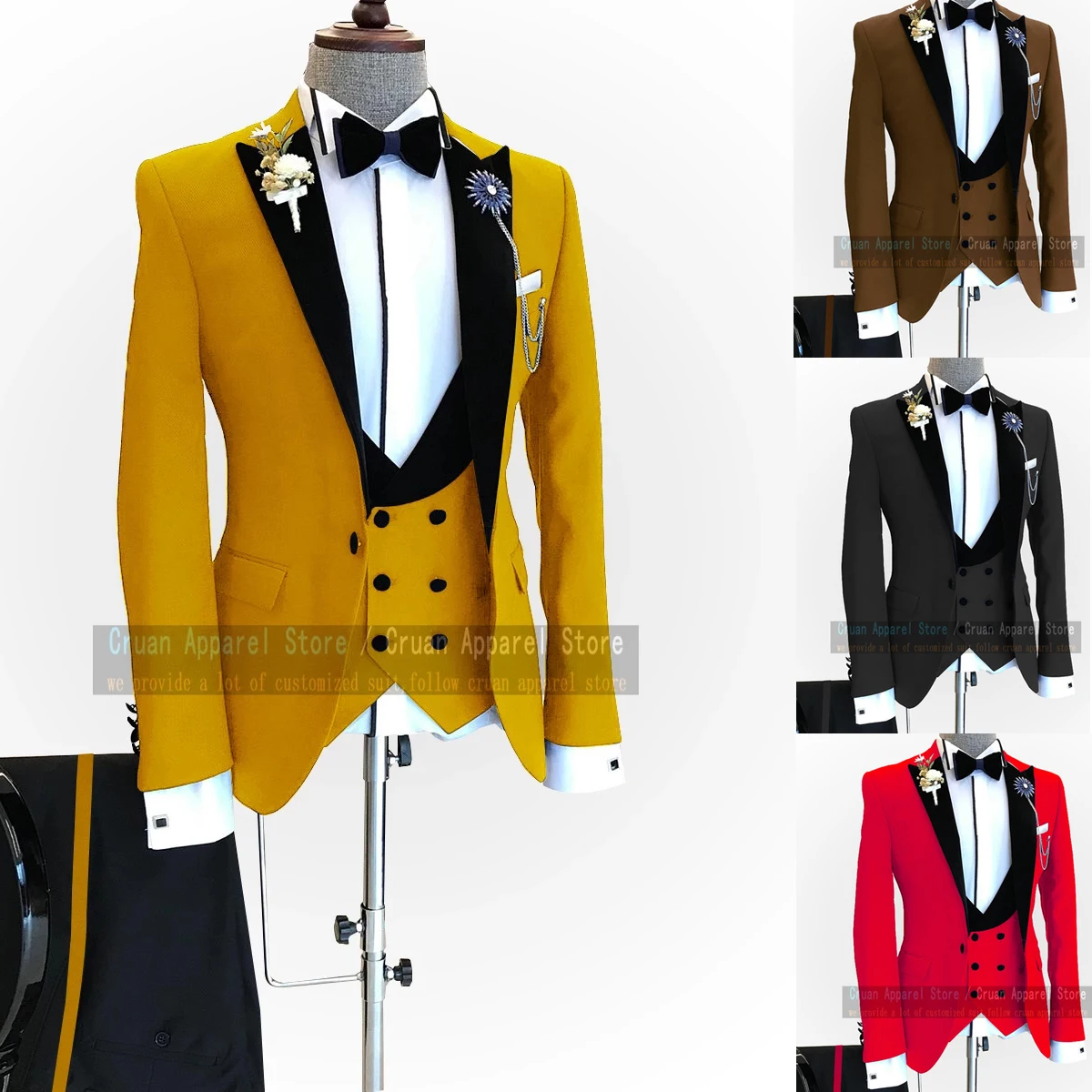 Tailor-made Fashion Fuchsia Suit Men Set Slim Fit Formal Brown Bridegroom Wedding Dress Tuxedo Gold Blazer Vest Pants 3 Pieces
Tailor-made Fashion Fuchsia Suit Men Set Slim Fit Formal Brown Bridegroom Wedding Dress Tuxedo Gold Blazer Vest Pants 3 Pieces