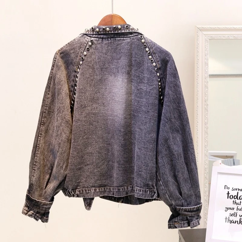 Hop Hip Style Women Oversize Denim Jacket Rivets Baggy Boyfriend Casual Jeans Outerwear Coat Beads Loose Fit High Street Jackets
Hop Hip Style Women Oversize Denim Jacket Rivets Baggy Boyfriend Casual Jeans Outerwear Coat Beads Loose Fit High Street Jackets