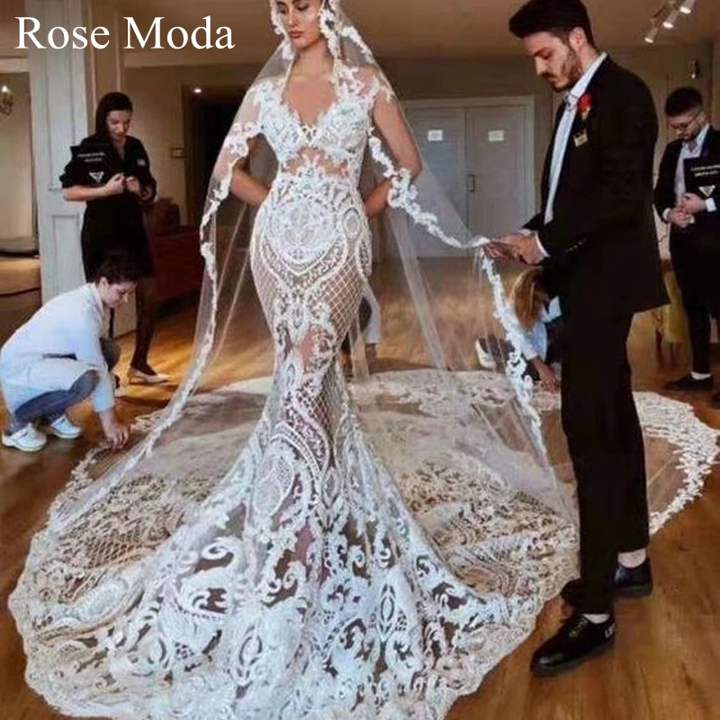 Rose Moda O Neck Cap Sleeves Embroidery Lace Wedding Dress with Illusion Back Boho Bridal Gown Custom Make
Rose Moda O Neck Cap Sleeves Embroidery Lace Wedding Dress with Illusion Back Boho Bridal Gown Custom Make