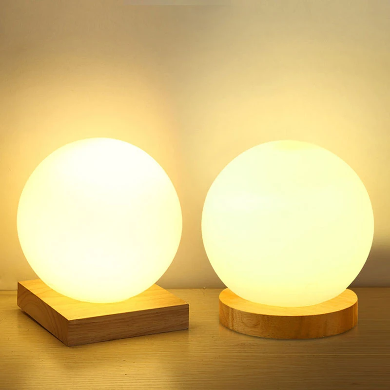 15cm Simple Glass Creative Warm Dimmer Night Light Desk Bedroom Bed Decoration Ball Wooden Small Round Desk Lamp
15cm Simple Glass Creative Warm Dimmer Night Light Desk Bedroom Bed Decoration Ball Wooden Small Round Desk Lamp