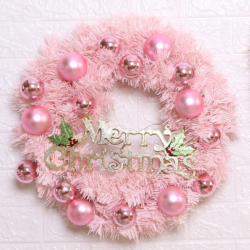 30/40cm Pink Christmas Wreath Rose Gold Xmas Ball Letter Merry Christmas Door Garlands Naviidad Goods Happy New Year 2024
30/40cm Pink Christmas Wreath Rose Gold Xmas Ball Letter Merry Christmas Door Garlands Naviidad Goods Happy New Year 2024