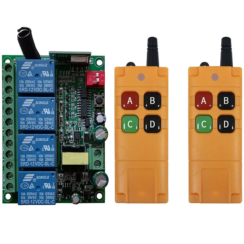 2000m AC110V 220V 230V 4CH Wireless Remote Control LED Light Switch Relay Output Radio RF Transmitter And 433 MHz Receiver
2000m AC110V 220V 230V 4CH Wireless Remote Control LED Light Switch Relay Output Radio RF Transmitter And 433 MHz Receiver