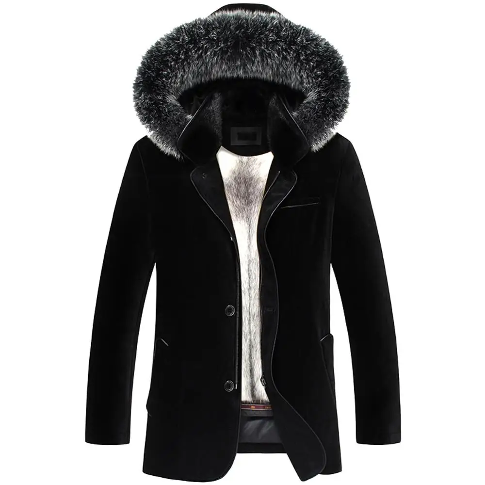 Detachable Mens Mink Fur Coat with Gold Velvet Fabric Mens Fox Fur Collar Fur Coat Men's Winter Warm Leather Jacket Trench Coat
Detachable Mens Mink Fur Coat with Gold Velvet Fabric Mens Fox Fur Collar Fur Coat Men's Winter Warm Leather Jacket Trench Coat