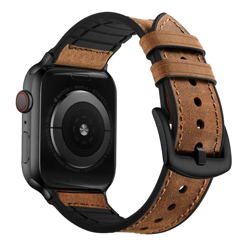 Strap for Apple watch band 44mm 40mm 42mm 38mm silicone+Genuine leather wristband watchband bracelet correa iwatch 6 SE 5 4 3 2
Strap for Apple watch band 44mm 40mm 42mm 38mm silicone+Genuine leather wristband watchband bracelet correa iwatch 6 SE 5 4 3 2