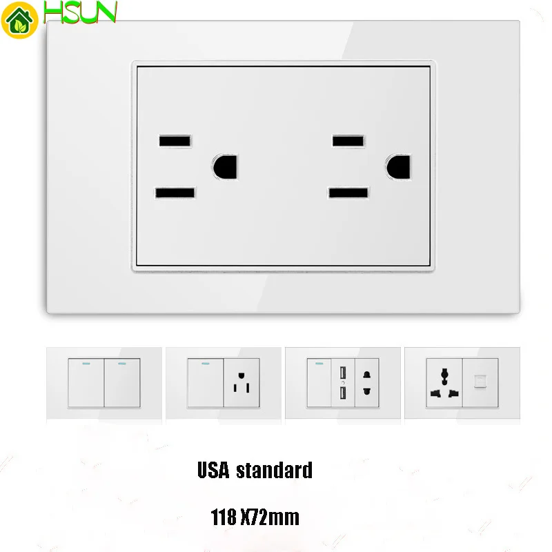 Taiwan AU American Brazil Thailand Italy standard USB white tempered glass switch socket 118 wall socket panel
Taiwan AU American Brazil Thailand Italy standard USB white tempered glass switch socket 118 wall socket panel
