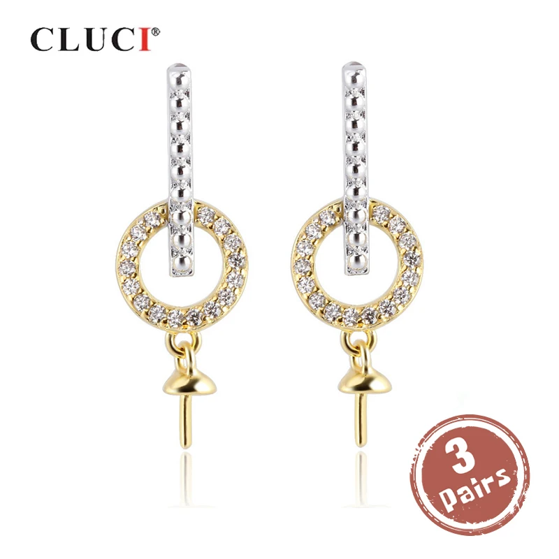 CLUCI 3 pair Real Silver 925 Fashion Zircon Stud Earring for Women Party Gold Color Pearl Earring Mounting Jewelry SE132SB
CLUCI 3 pair Real Silver 925 Fashion Zircon Stud Earring for Women Party Gold Color Pearl Earring Mounting Jewelry SE132SB