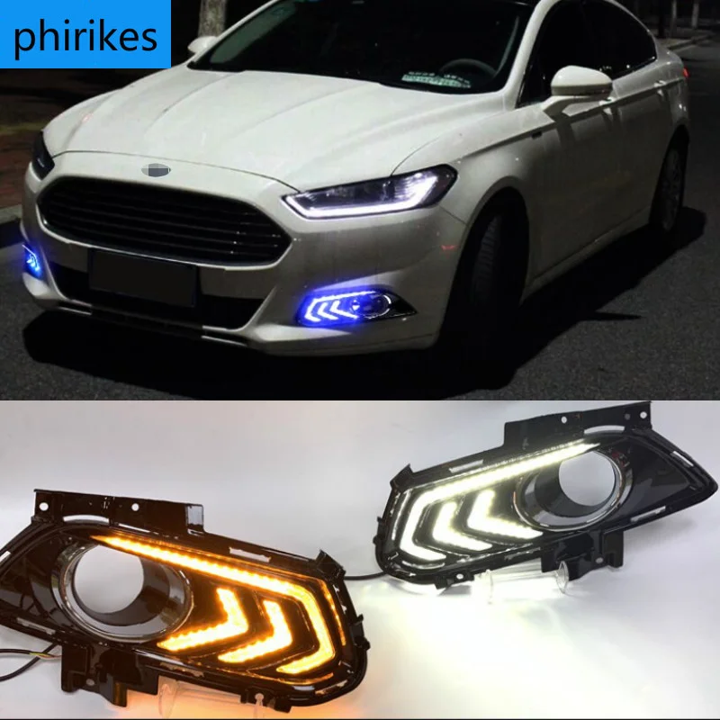 2PCS Led DRL Daytime Running Light 3 Colors in One Light for Ford Mondeo Fusion 2013 2014 2015 2016 With Fog Lamp Hole
2PCS Led DRL Daytime Running Light 3 Colors in One Light for Ford Mondeo Fusion 2013 2014 2015 2016 With Fog Lamp Hole