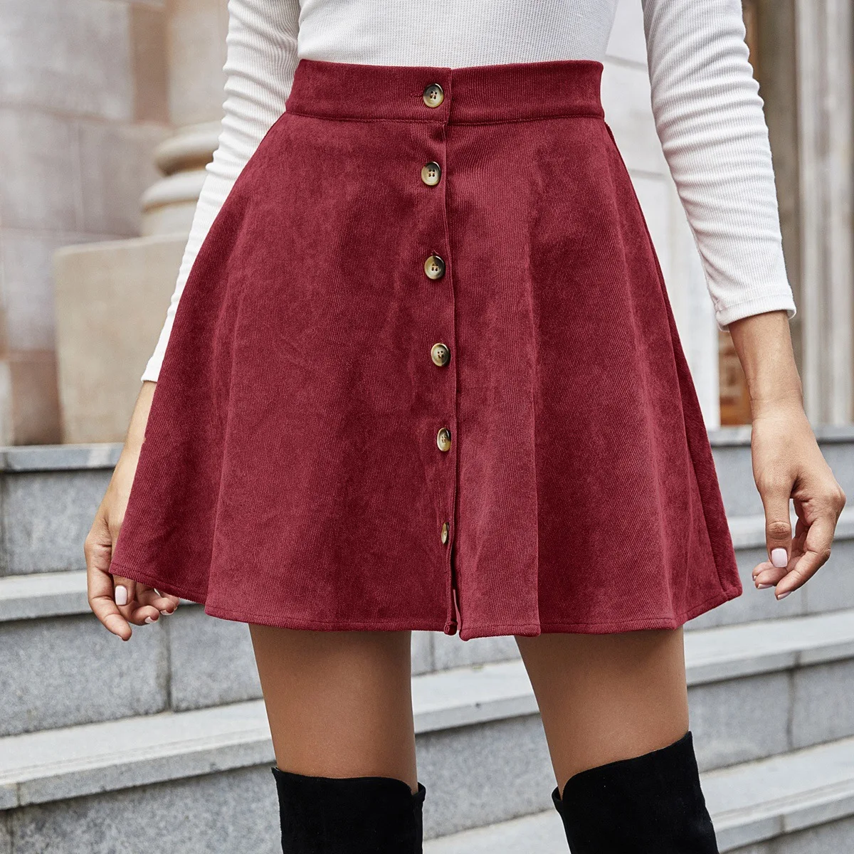 Women Autumn Winter Vintage Corduroy Mini Skirts Office Ladies High Waist A-Line Solid Color Above Knee Skirt DS327
Women Autumn Winter Vintage Corduroy Mini Skirts Office Ladies High Waist A-Line Solid Color Above Knee Skirt DS327