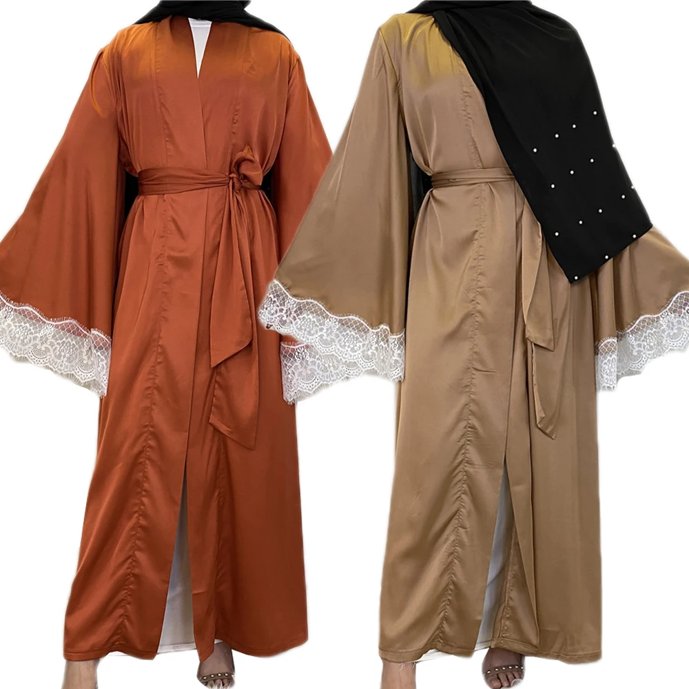 Islamic Muslim Women Open Kimono Solid Color Arab Abaya Ramadan Middle East Lace Cardigan With Belt Maxi Robe Gown Dubai Kaftan
Islamic Muslim Women Open Kimono Solid Color Arab Abaya Ramadan Middle East Lace Cardigan With Belt Maxi Robe Gown Dubai Kaftan