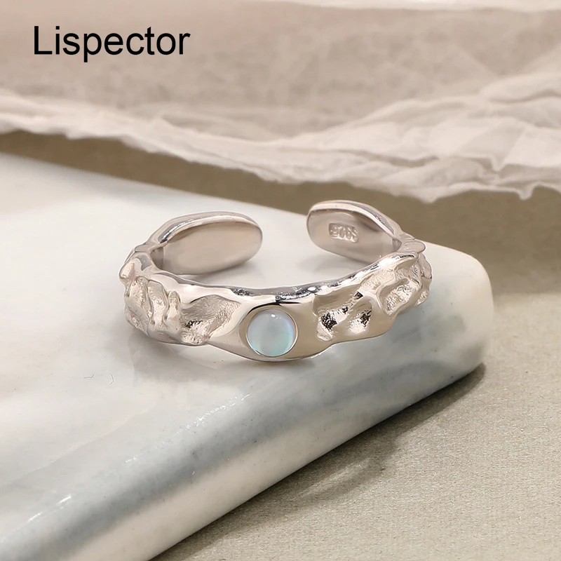 Lispector 925 Sterling Sliver Korean Moonstone Rings for Women Simple Irregular Texture Ring Female Party Jewelry Gifts
Lispector 925 Sterling Sliver Korean Moonstone Rings for Women Simple Irregular Texture Ring Female Party Jewelry Gifts